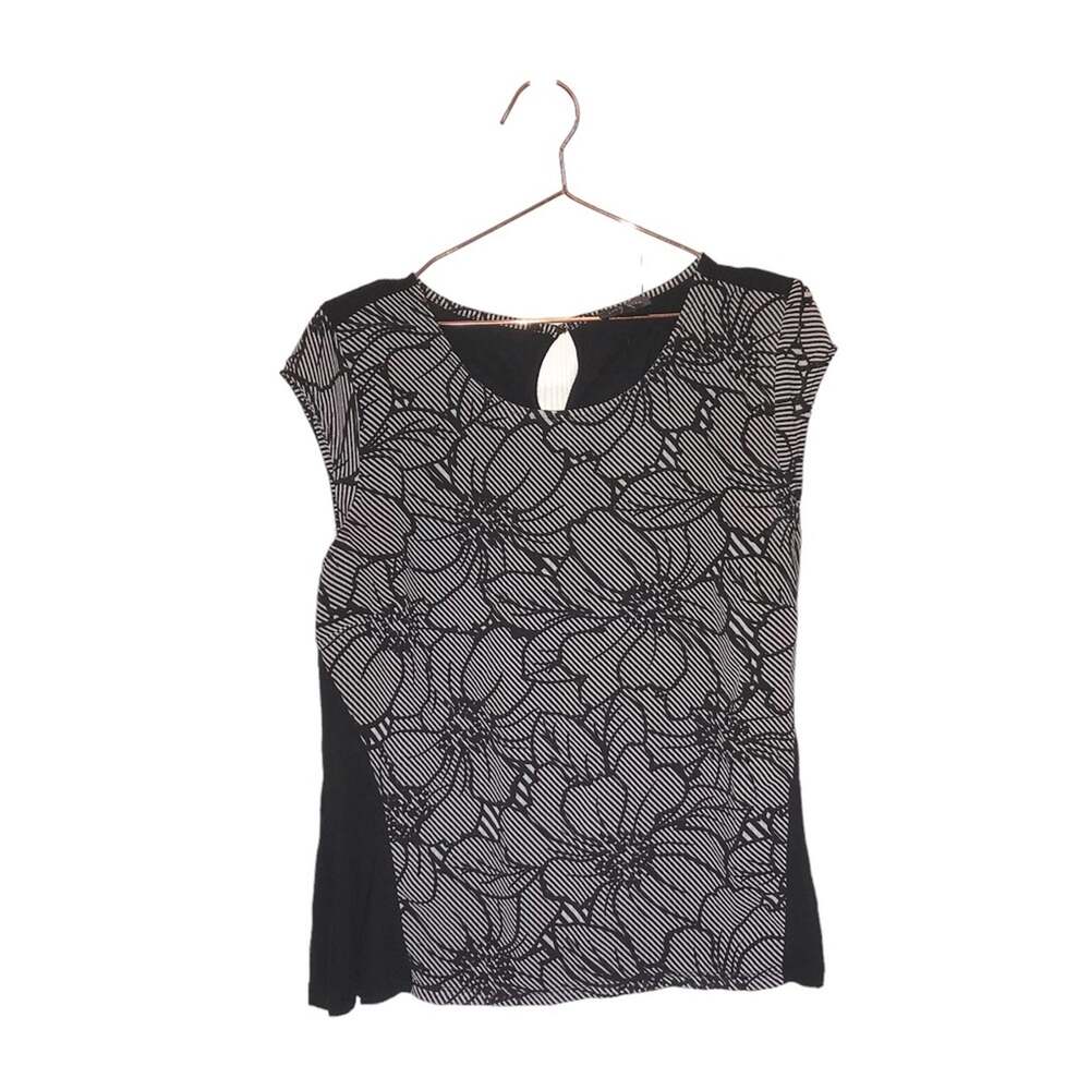 The limited Floral Striped Cap Sleeve Blouse Large
